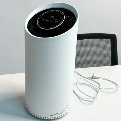 Weißer Touch-gesteuerter HEPA-Luftreiniger mit kaltem Plasma-Timer, aktivierter Kohlenstofffilter, Nachtlicht